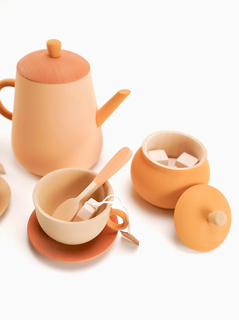 Wooden Tea Set | 14 Pieces | Flower | Linden & Birch | Ages 3+