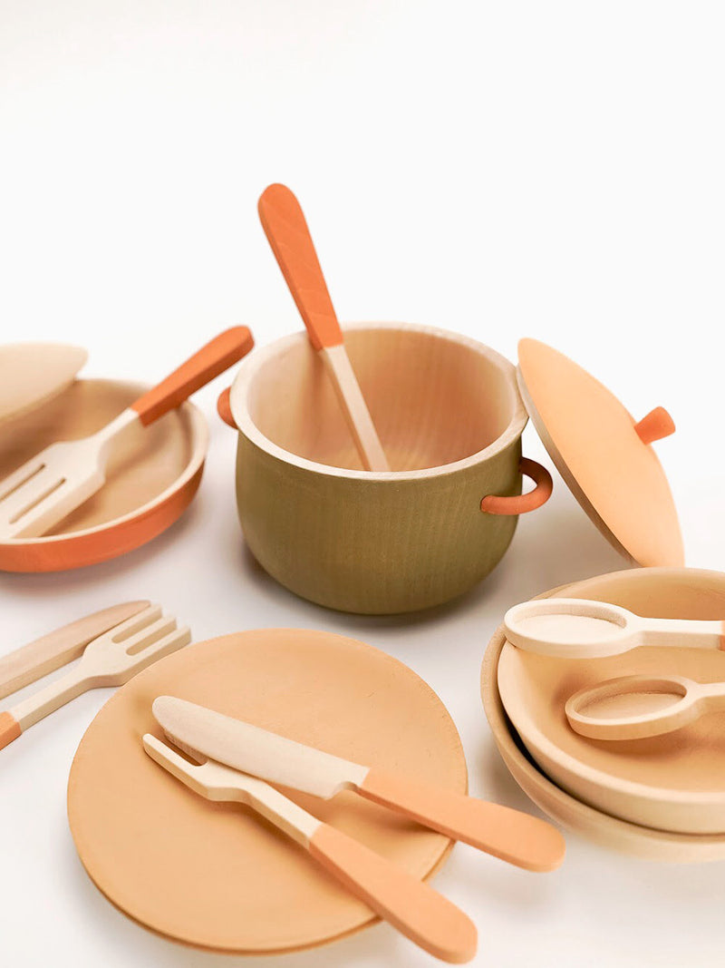 Wooden Kitchen Set | 15 Pieces | Ages 3+