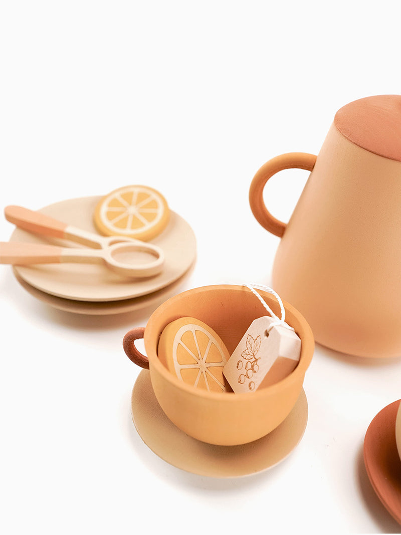 Wooden Tea Set | 14 Pieces | Flower | Linden & Birch | Ages 3+
