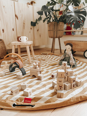 Wooden Alphabet Blocks | 26 Cubes | 4cm | A-Z | Made in Ukraine