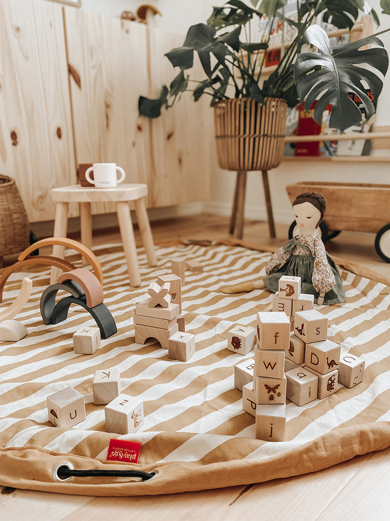 Wooden Alphabet Blocks | 26 Cubes | 4cm | A-Z | Made in Ukraine