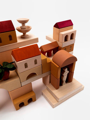 Italian Courtyard Wooden Blocks | 59 Pieces | SABO Concept
