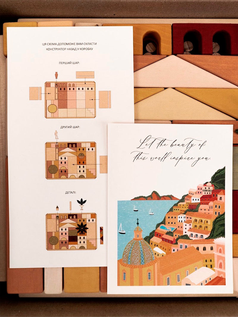 Italy Ancient City Wooden Blocks | 103 Pieces | Santa Maria Assunta Model