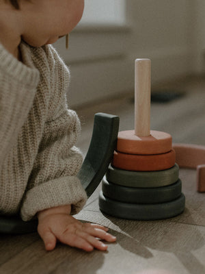Wooden Ring Stacker | Water-Based Paint | SABO Concept Ukraine