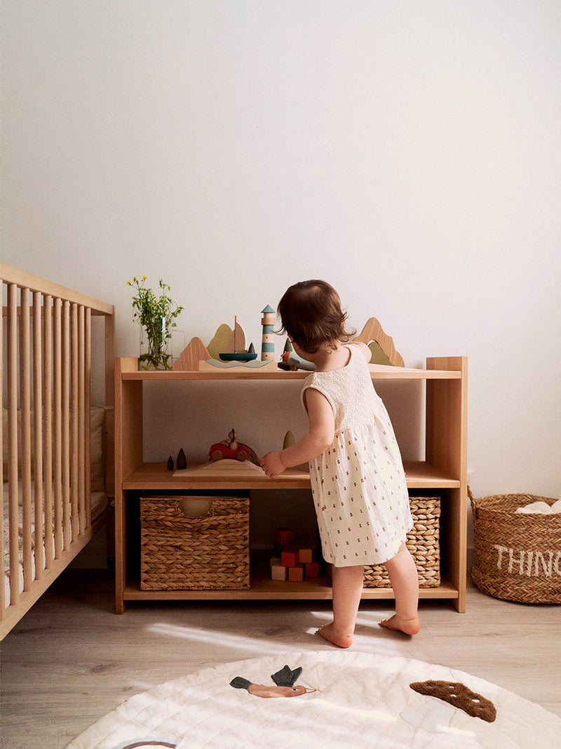 First Journey Play Set | Wooden Lion in Car with Landscape | Natural Beech & Linden