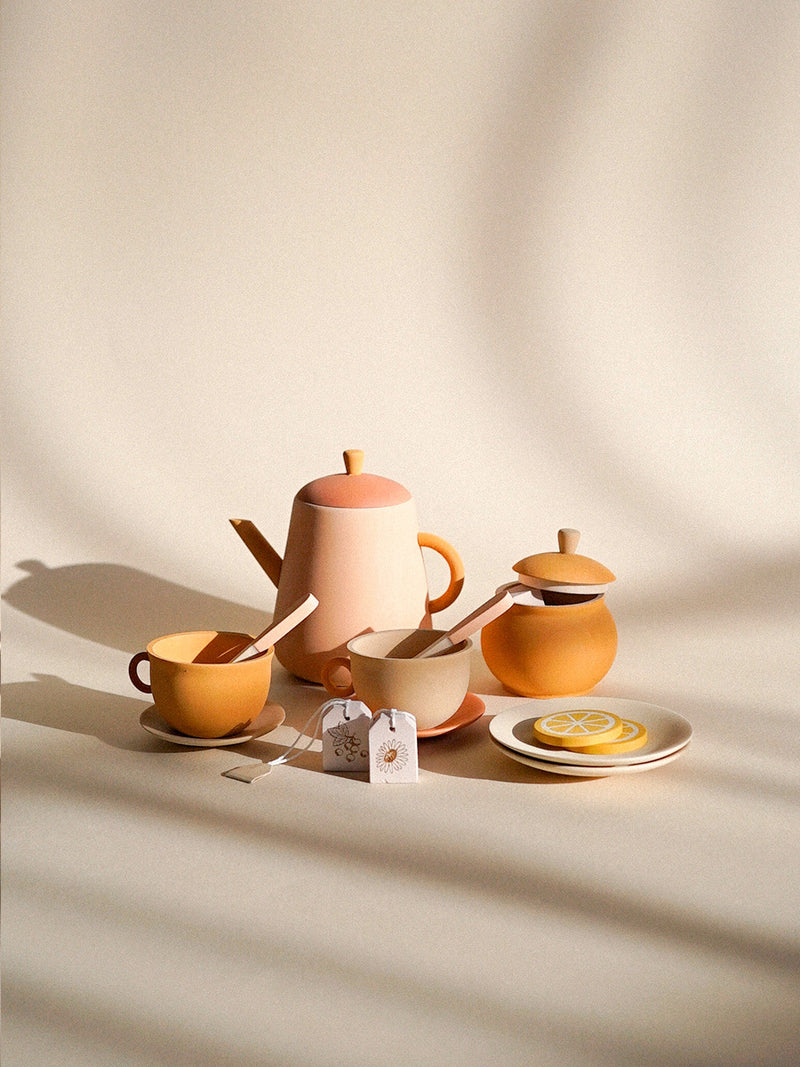 Wooden Tea Set | 14 Pieces | Flower | Linden & Birch | Ages 3+