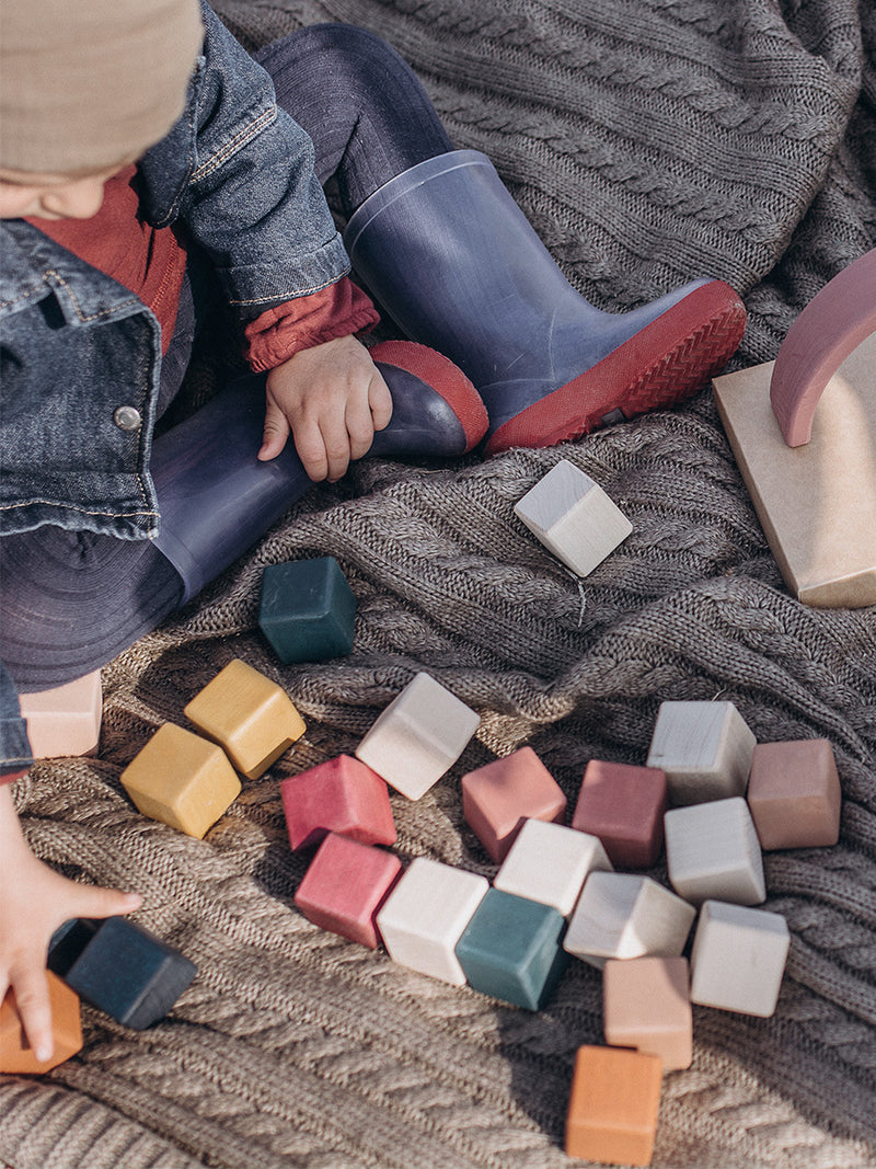 Wooden Blocks Set | 24 Multicolored Cubes | 4cm | Ages 1-5