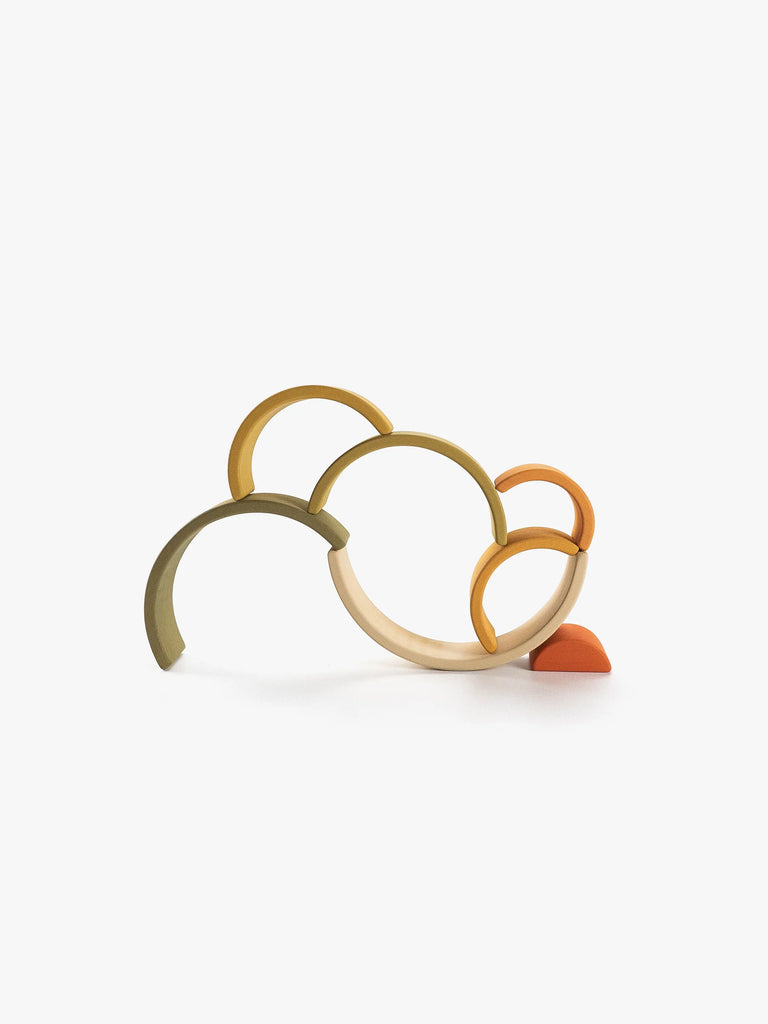 Wooden Rainbow Stacking Arches | Flower Meadow | 6.8" Mini