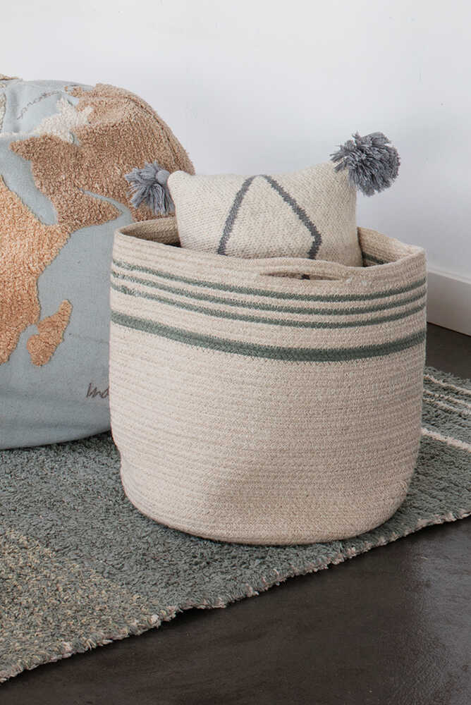 Cotton Storage Basket | Twin Vintage Blue | 1' x 1'