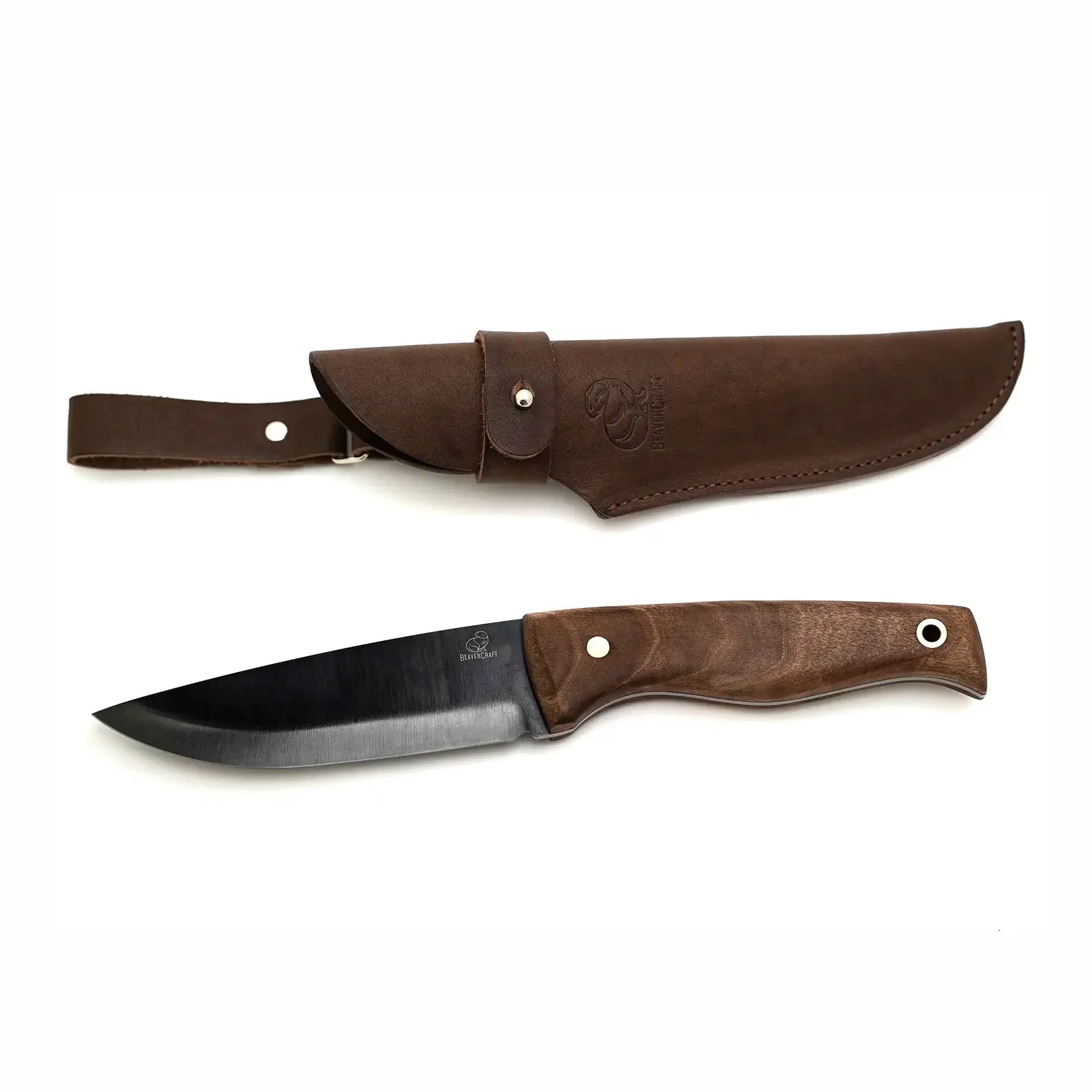 BSH3-Carbon Steel Fixed-Blade Bushcraft Knife Walnut Handle