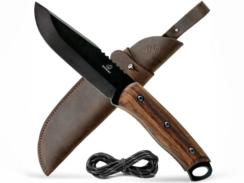BSH4 Dusk Bushcraft Knife | Walnut Handle + Leather Sheath