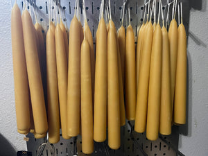 Hand-Dipped Beeswax Candlesticks (Pair)