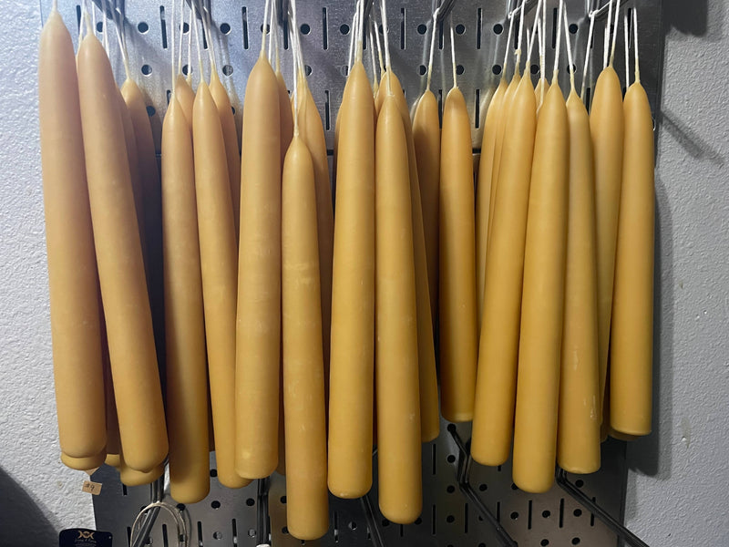 Hand-Dipped Beeswax Candlesticks (Pair)