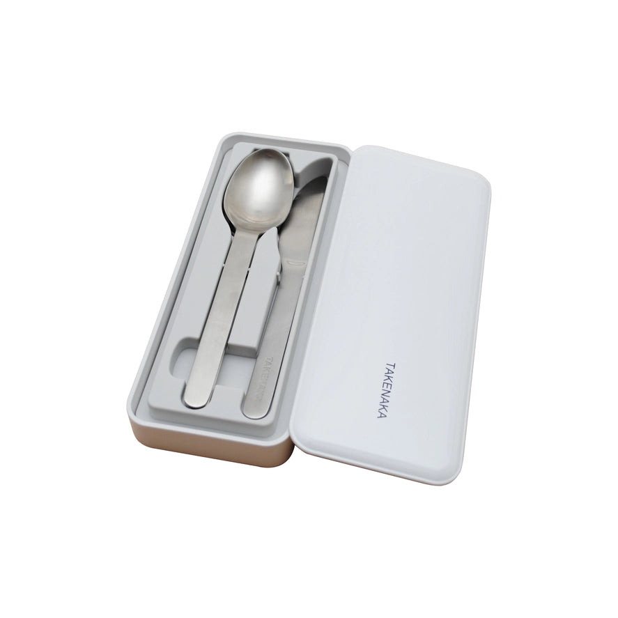 Coconuts White Takenaka cutlery case with utensils