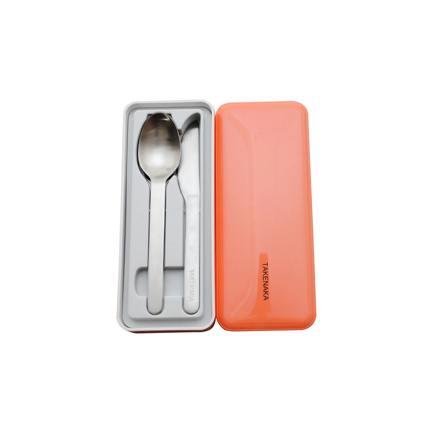 Apricot Rose cutlery case with utensils
