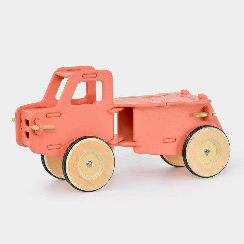 Ride-On Dump Truck | Birch Plywood | Pink | 22" x 11.4" x 7.5"