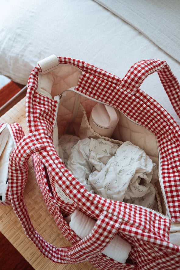 Organic Cotton Diaper Bag - Gingham Collection