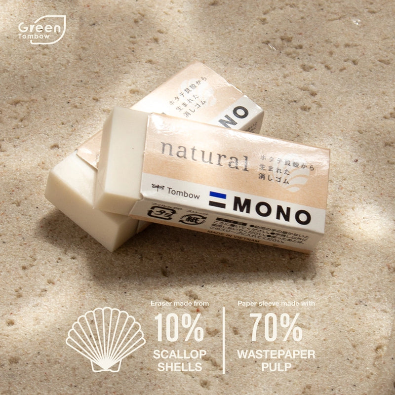 MONO Natural Eraser | Scallop Shell Biomass