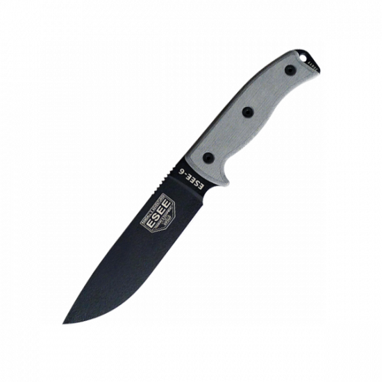 ESEE-6 Fixed Blade Knife | 1095 Carbon Steel | 6.5" Blade | Linen Micarta Handle