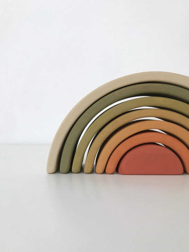 Wooden Rainbow Stacking Arches | Flower Meadow | 6.8" Mini