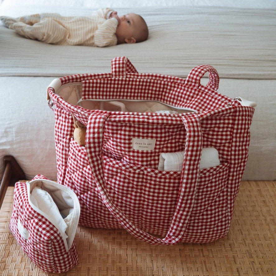 Organic Cotton Diaper Bag - Gingham Collection