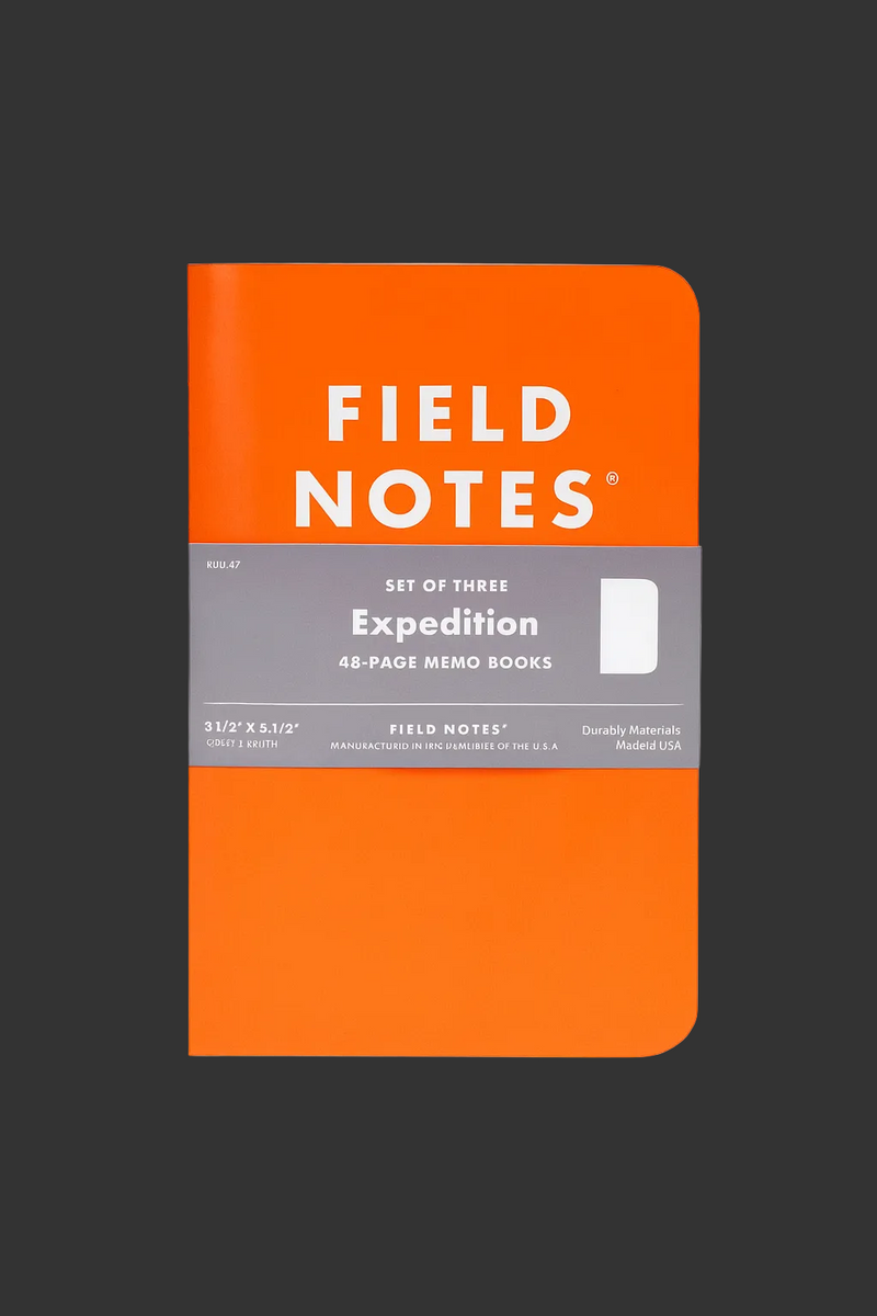 Field Notes Expedition waterproof notebooks — 3-pack, dot-graph grid, Yupo paper