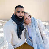 Cool Fog Light Gray 100% Cashmere Scarf Featherlight & Airy