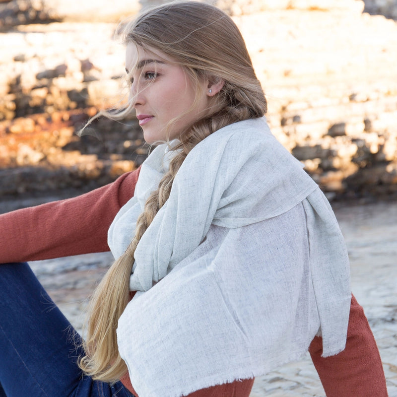 Cashmere Travel Wrap | Light Gray | 80 x 26"