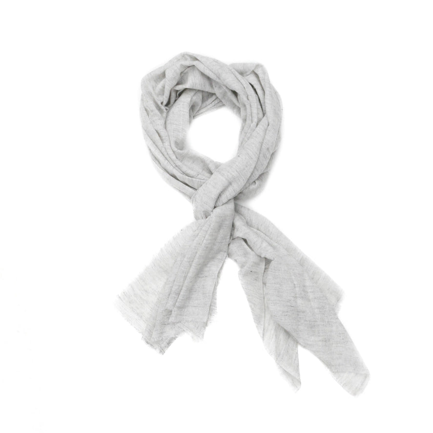Cool Fog Light Gray 100% Cashmere Scarf Featherlight & Airy