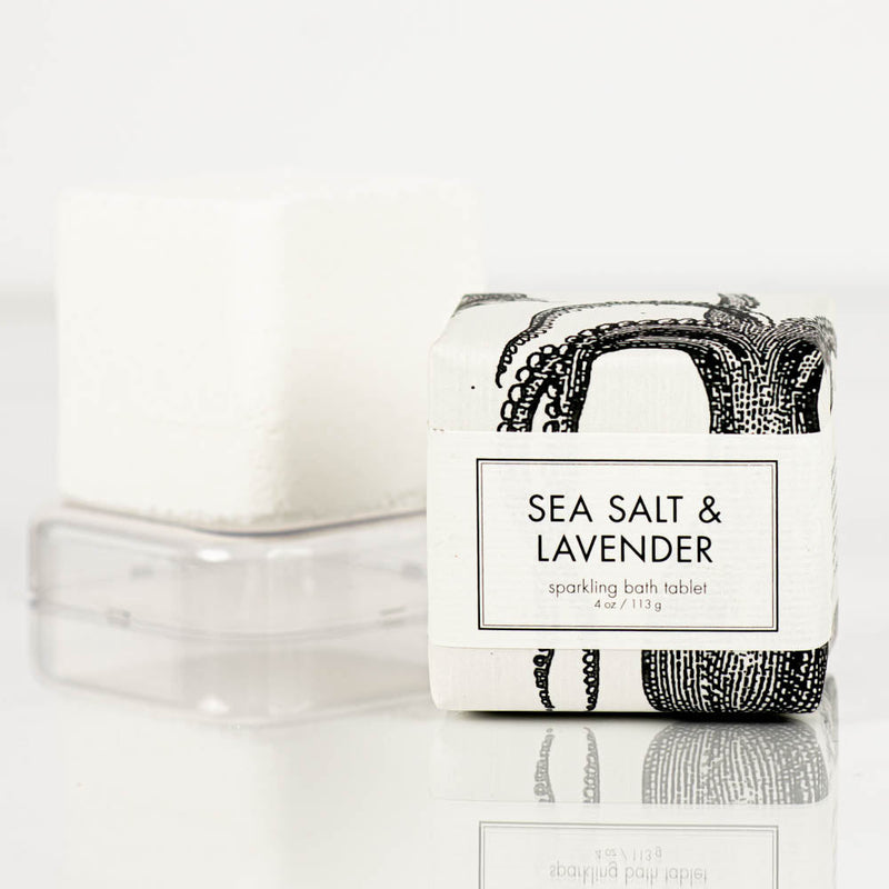 Sea Salt & Lavender Bath Tablet | 4oz Fizzy Cube | Handmade in USA