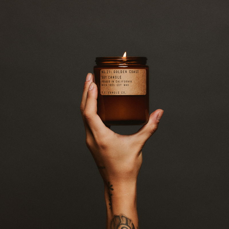 Golden Coast Soy Candle | Eucalyptus, Sea Salt, Redwood | P.F. Candle Co.