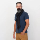 Graphite Dark Gray Oversized 100% Cashmere Scarf - Hand Dyed