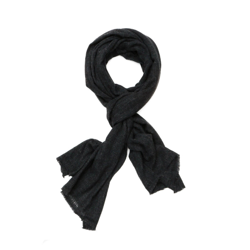 Traveler’s Yarn | Hand-Dyed Graphite Cashmere Scarf | 80" x 30"