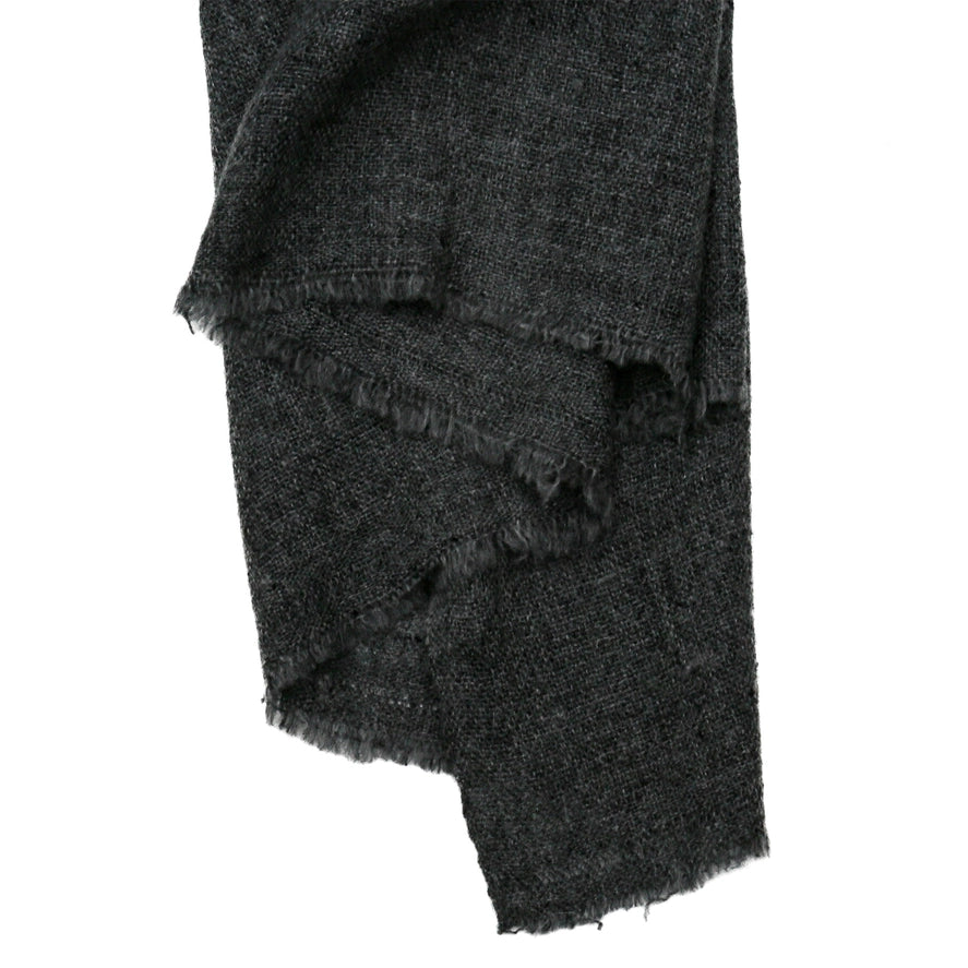 Graphite Dark Gray Oversized 100% Cashmere Scarf - Hand Dyed