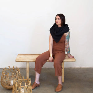 Traveler’s Yarn | Hand-Dyed Graphite Cashmere Scarf | 80" x 30"
