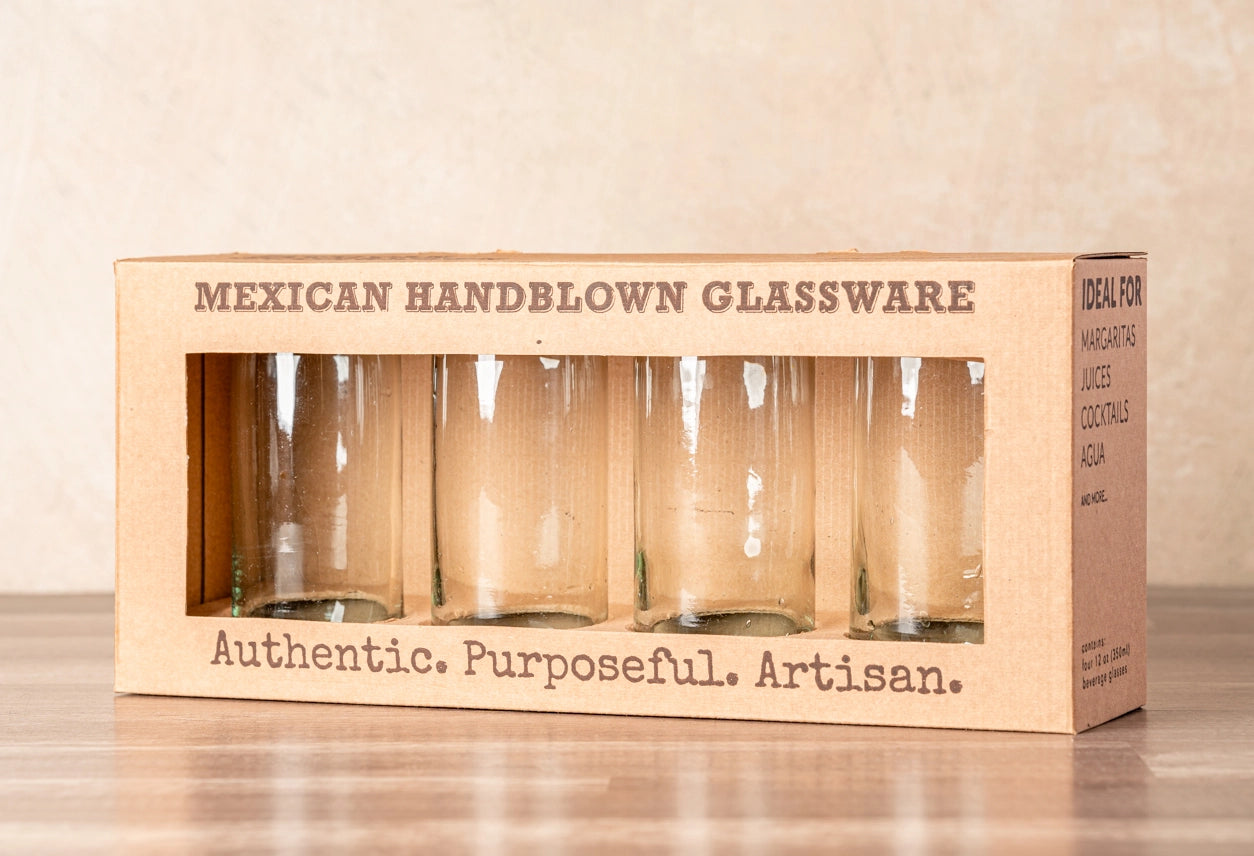 Handblown Mexican Highball Glasses - Clear