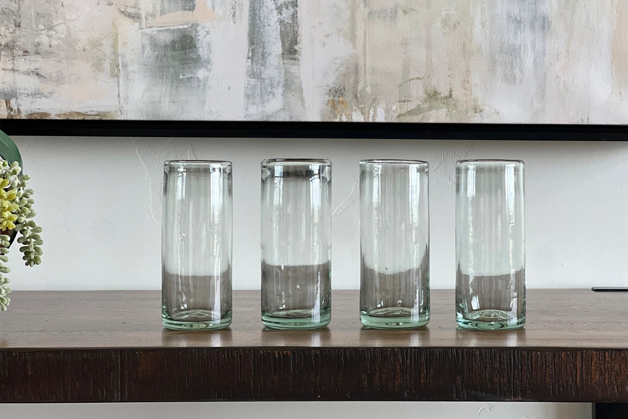 Handblown Mexican Highball Glasses - Clear