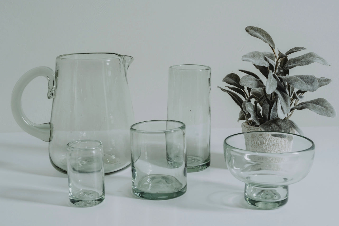 Handblown Mexican Highball Glasses - Clear