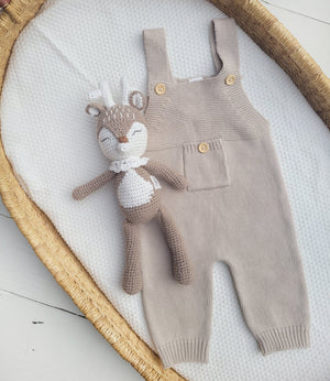 Crochet Sleepy Deer | Natural Cotton Amigurumi | Handmade Baby Toy