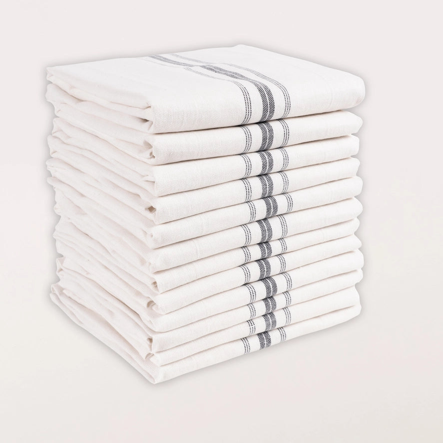 Farmhouse Stripe Kitchen Towels Set of 12