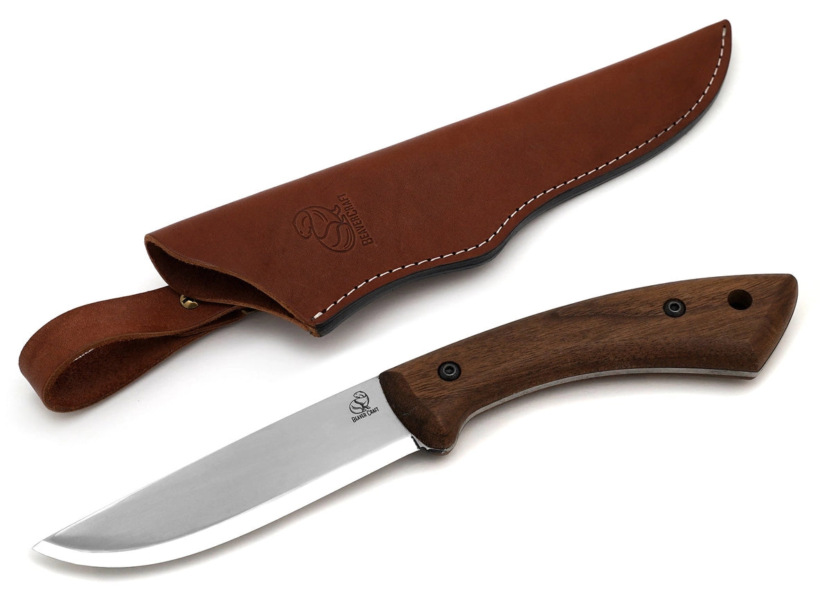 BSH1 - Carbon Steel Bushcraft Knife Walnut Handle