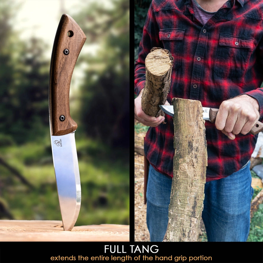 BSH1 - Carbon Steel Bushcraft Knife Walnut Handle