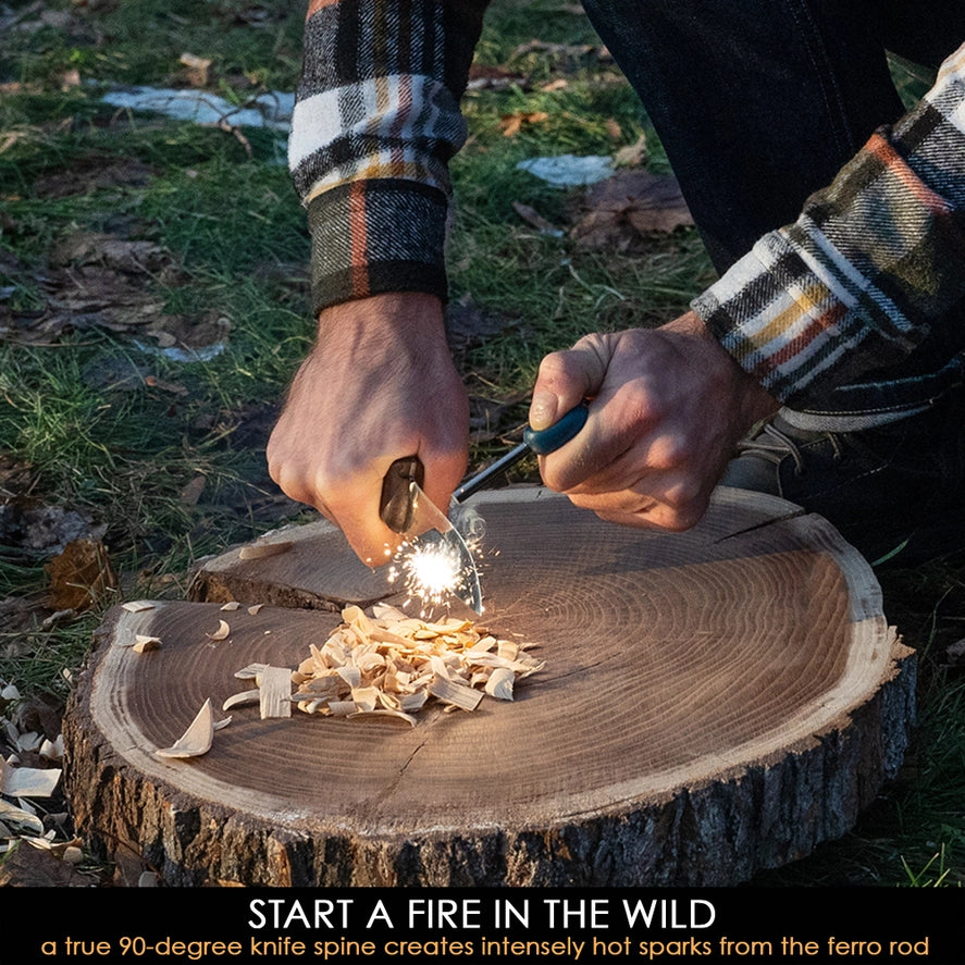 BSH1 - Carbon Steel Bushcraft Knife Walnut Handle