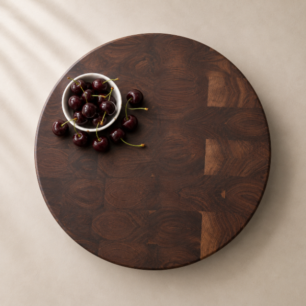 The Signature Round Block in black walnut — view 2