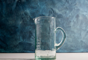 Moroccan Cone Jug | Clear | Hand-Blown Recycled Glass