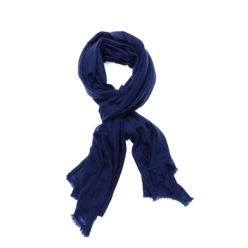 Indigo Cashmere Wrap, Hand-Dyed | 80" x 30"