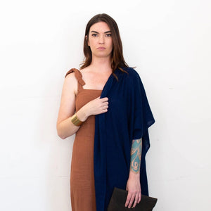 Indigo Cashmere Wrap, Hand-Dyed | 80" x 30"
