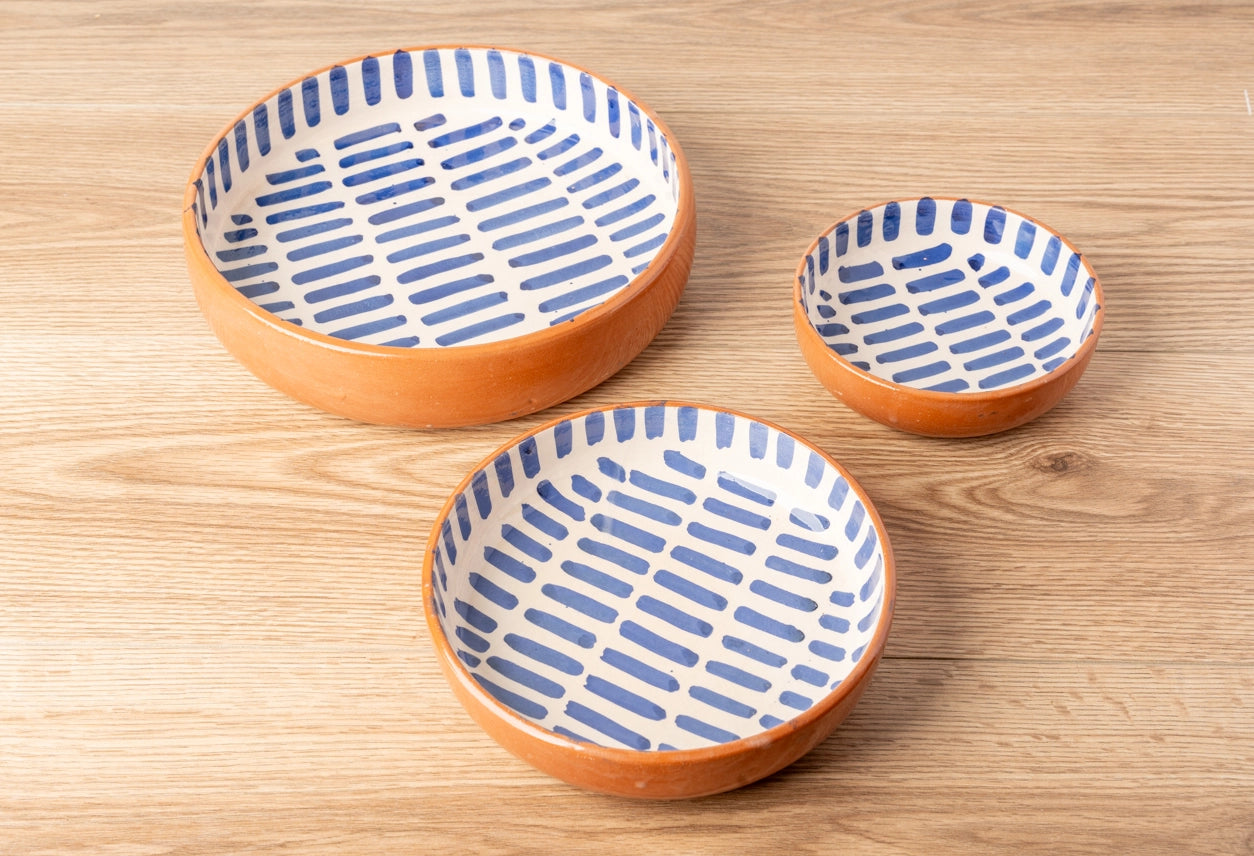 Moroccan Nesting Dish Set - Blue Stripe