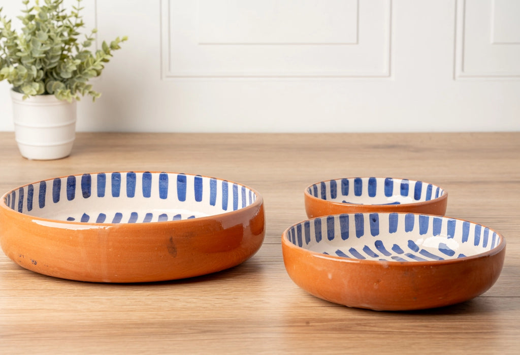 Moroccan Nesting Dish Set - Blue Stripe