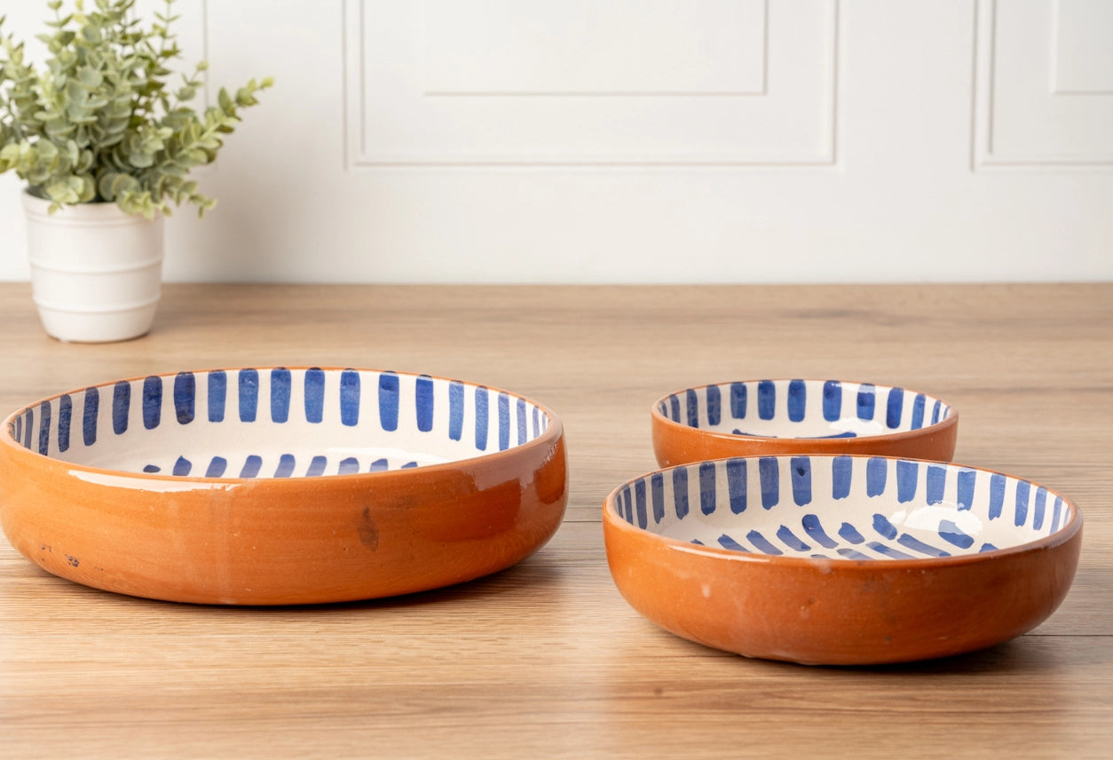 Moroccan Nesting Dish Set - Blue Stripe